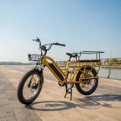Bicicleta eléctrica de carga Motor trasero Bicicleta eléctrica Niños Bicicleta de carga de ciudad